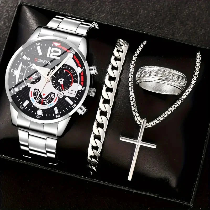 Executive Gold 5-in-1 Kit Premium Watches + FREE Gold Necklace
