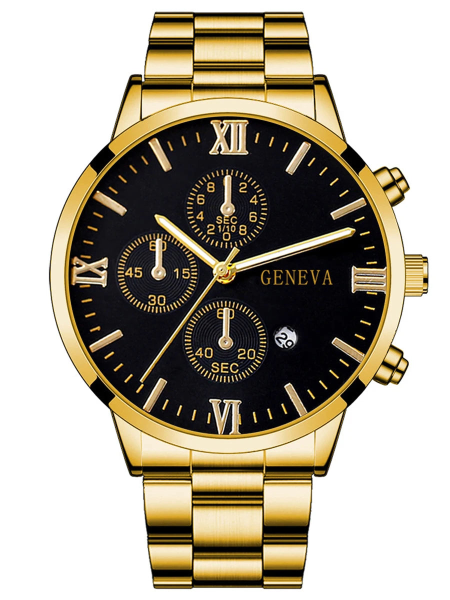 Executive Gold 5-in-1 Kit Premium Watches + FREE Gold Necklace
