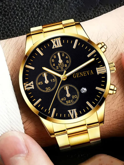 Executive Gold 5-in-1 Kit Premium Watches + FREE Gold Necklace