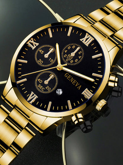 Executive Gold 5-in-1 Kit Premium Watches + FREE Gold Necklace