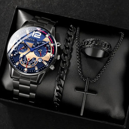 Executive Gold 5-in-1 Kit Premium Watches + FREE Gold Necklace