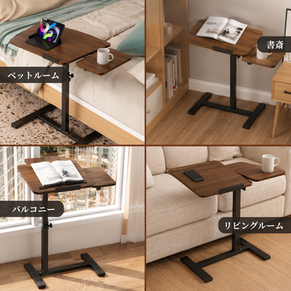 ELVA™｜移動ラクラク・高さ調整可能 ベッドサイドテーブル